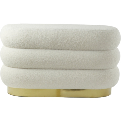 Light & Living Light&living Poef 80x40x45 cm LYALL teddy crème+goud