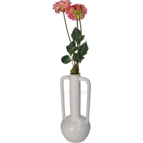 Vaas fijn aardewerk beige 12,2x12,2x27,5 cm - Hd collection