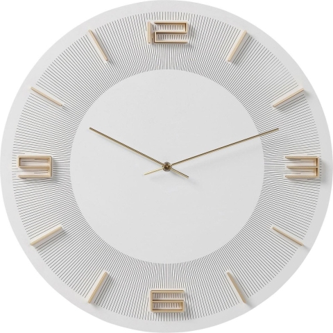 Kare Design Wandklok Leonardo White Gold