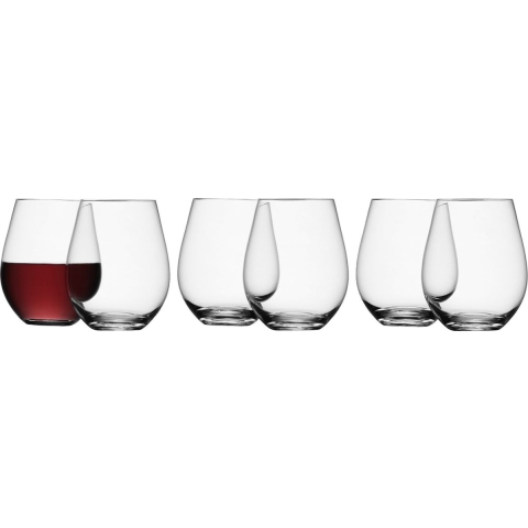 L.S.A. Stemless Rode Wijn Glas 530ml Set van 6 Stuks