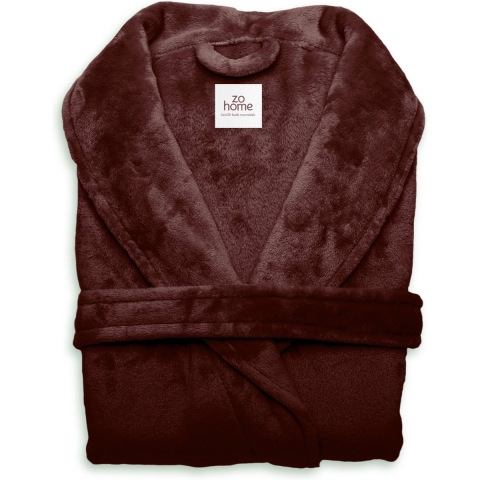 Zo Home Flanel Fleece Badjas Cara - mahogany red - L