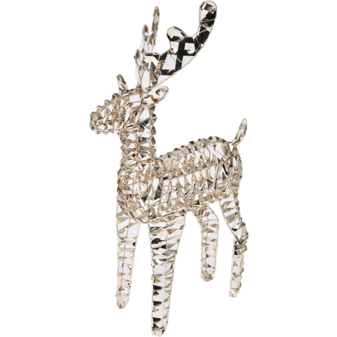 Kerstverlichting figuur - rendier - goud - 36 x 14 x 60 cm - 100 led lampjes - warm wit -
