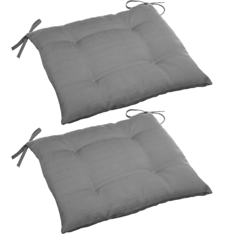 Set van 4x stuks stoelkussens voor binnen en buiten in de kleur grijs 40 x 40 x 4 cm -