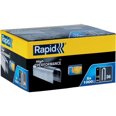 Rapid Nr. 36 kabelnieten 10 mm, 5x1.000 stuks - 11884410 - 11884410