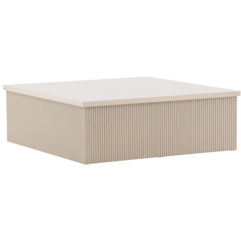 Svea - Vita vierkante salontafel - 90 x 90 cm - beige