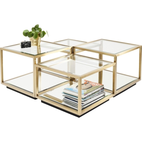 Kare Design Salontafel Luigi - Set Van 4 - Goud