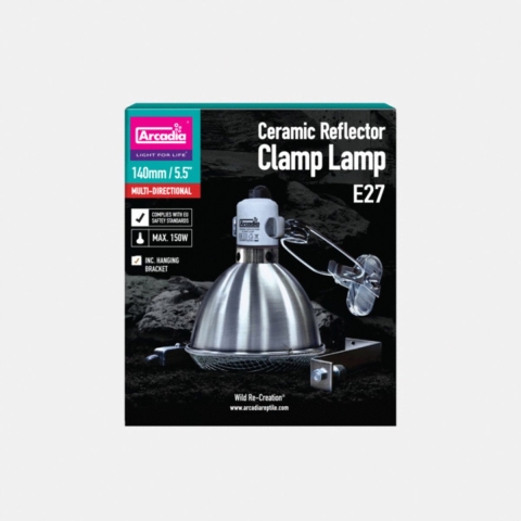 Reflector met klem en keramische e27 fitting 14 cm rvs Arcadia - Aquadistri