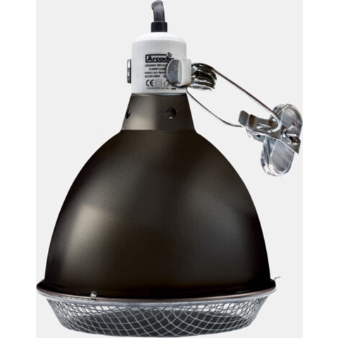 Reflector met klem en keramische e27 fitting 20 cm grafiet Arcadia - Aquadistri