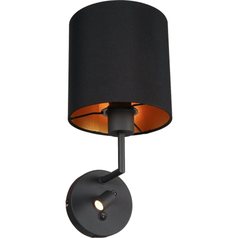 Mexlite wandlamp Noor - zwart - metaal - 18 cm - Ingebouwde LED-module
