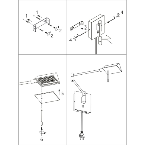 Steinhauer wandlamp Retina - zwart - metaal - 3402ZW