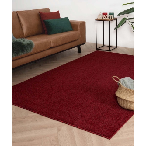 Tapeso Laagpolig vloerkleed Fine - rood - 140x200 cm