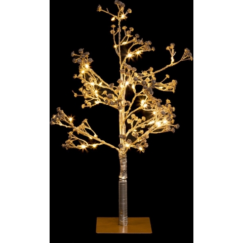 Lichtboom - 48 led lichtjes - 50 cm - goud - verlichte figuren boompjes -