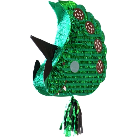 Pinata Dino - groen - papier - 45 x 50 cm - feestartikelen verjaardag -