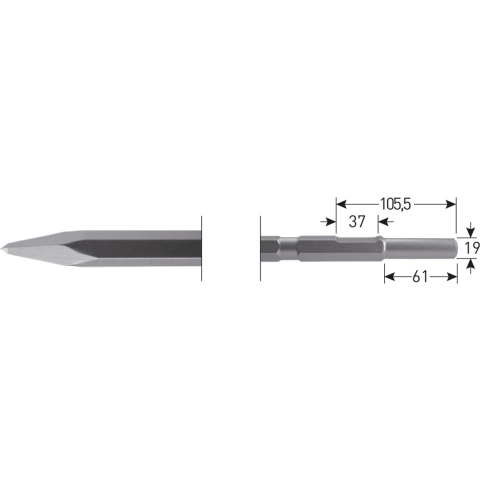 Rotec 6-kant Puntbeitel 300mm 6-kant ø21,0 / ø19x66 - 2154005