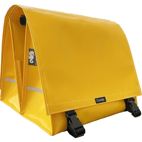 Dubbele Fietstas XL PVC 46L Geel
