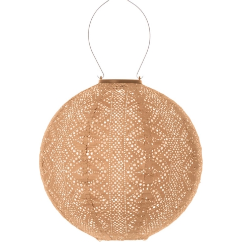 Round 30 Lace Apricot Solar lampion - Lumiz