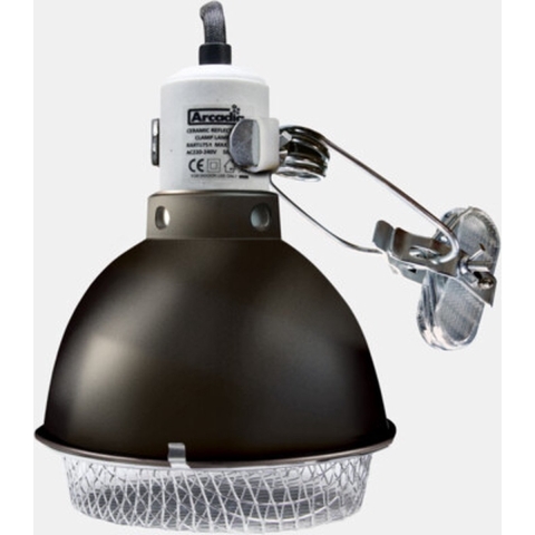 Reflector met klem en keramische e27 fitting 14 cm grafiet Arcadia - Aquadistri