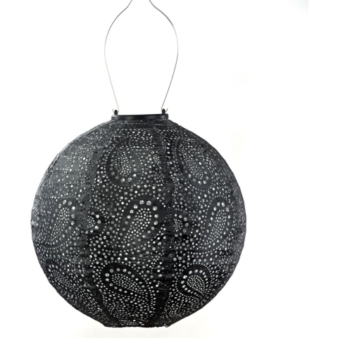 Round dia. 30 cm Paisley donker grijs lampion - Lumiz