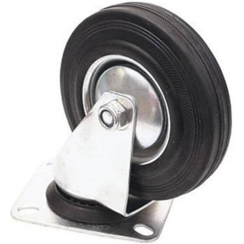 Set van 8x zwenkwielen 75 mm rubber zwart -