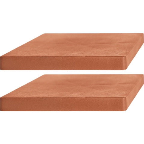 2x Stuks planten trolleys/multirollers vierkant terracotta kunststof 40 cm -