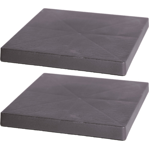2x Stuks planten trolleys/multirollers vierkant antraciet kunststof 40 cm -