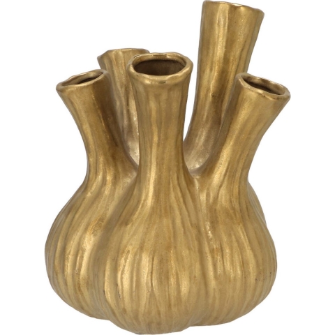Bloemenvaas Aglio - tulpenvaas - goud mat - D20 x H25 cm -