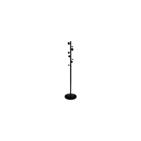 5Five Kapstok - zwart - dennenhout - staand - 8 haken - 176 cm -