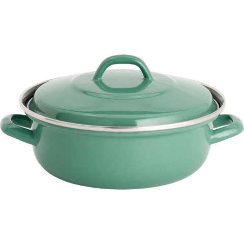 Lite-Body - Braadpan 24cm|2,5 l - Emaille- Olijf Groen - Inductie