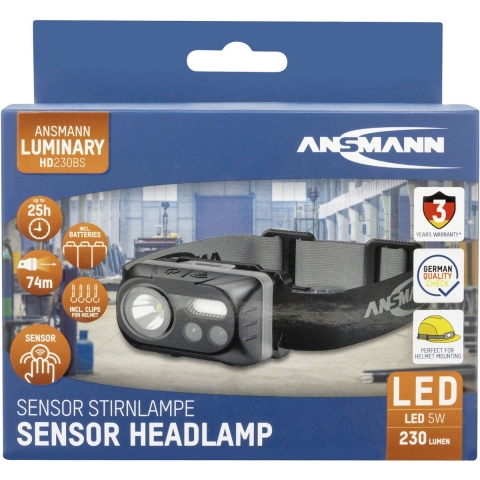 Ansmann HD230BS Hoofdlamp LED werkt op batterijen 230 lm