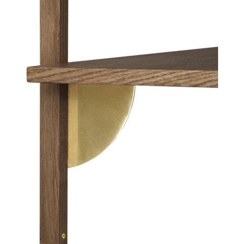 Ferm Living Sector Shelf Wandplank Single Wide Smoked Oak/Brass