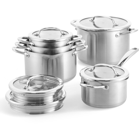 BK Twist Pannenset 5-delig RVS/Glas