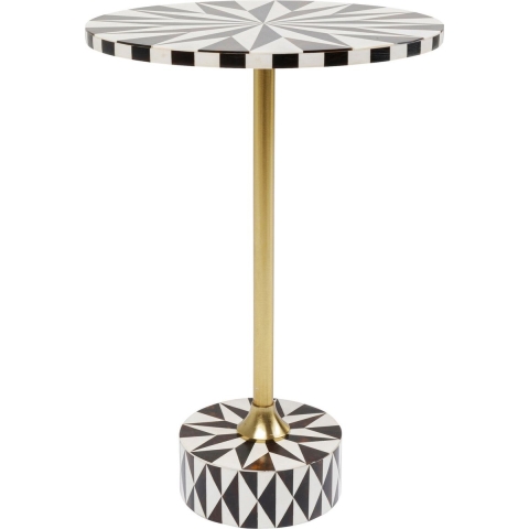 Kare Bijzettafel Domero Star Brown White Ø40cm