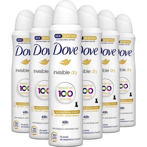 6x Dove Deodorant Spray Invisible Dry 150 ml