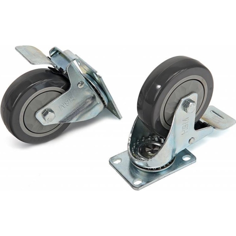 Zwenkwiel 100 mm met rem (4 stuks)