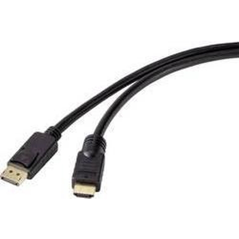 Renkforce RF-4581870 DisplayPort-kabel DisplayPort / HDMI Adapterkabel DisplayPort-stekker, HDMI-A-stekker 10.00 m Zwart