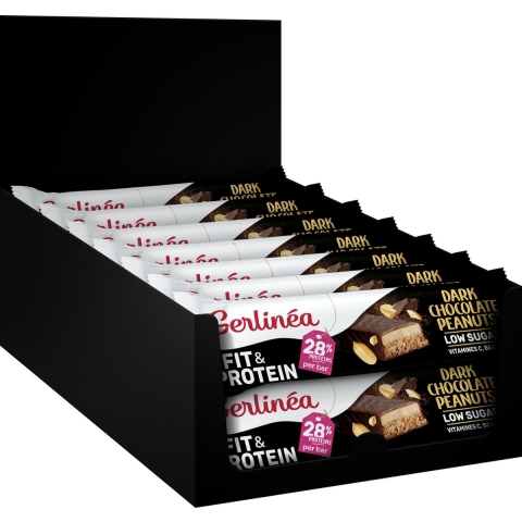 16x Gerlinea Fit&Protein Reep Dark Chocolate Peanuts 45 gr