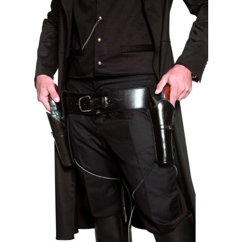 Western riem - zwart - 2 holsters - speelgoed wapens - Cowboy -