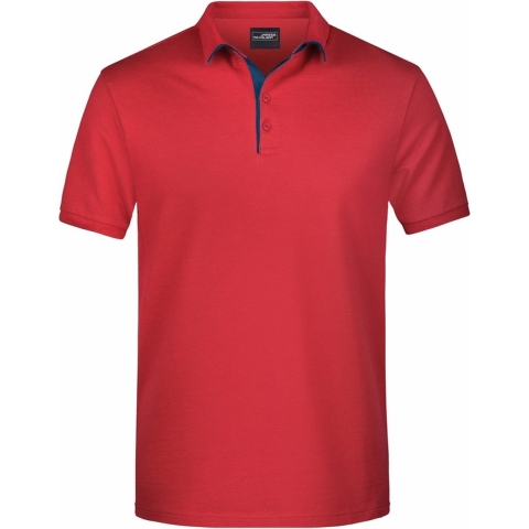 Polo shirt Golf Pro premium rood/navy voor heren 2XL -