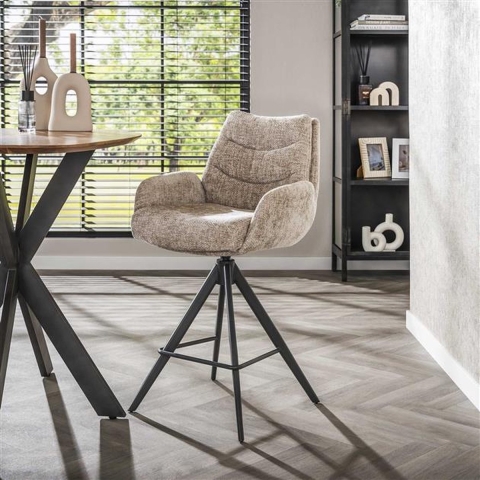 Hoyz Collection - Barstoel Lounge - Rich Zandkleur - Set van 2