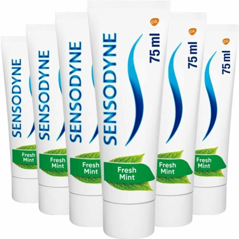 6x Sensodyne Tandpasta Fresh Mint 75 ml
