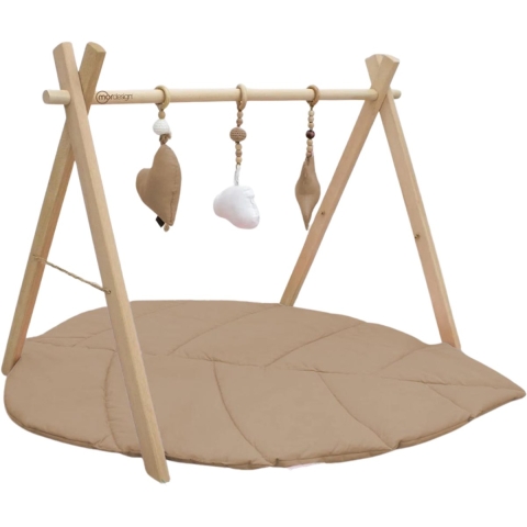 Babygym en Speelkleed MorDesign Leaf Wood Cappuccino