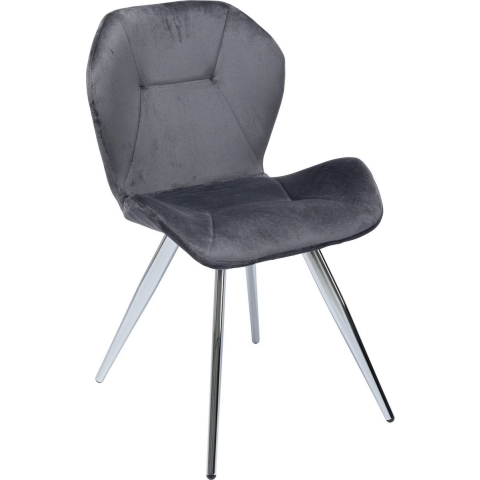 Kare Design Viva Velvet Stoel - Set Van 2 - Grijs Fluweel