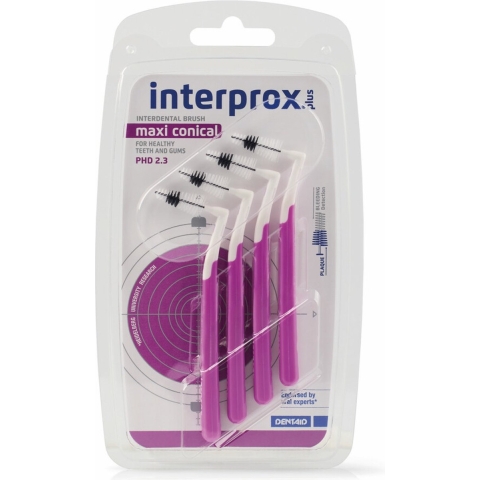 6x Interprox Interprox Plus Maxi Conical Paars PHD 2.3 4 stuks