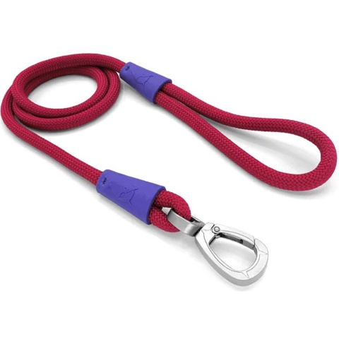 Morso Morso hondenriem regular rope gerecycled red velvet rood