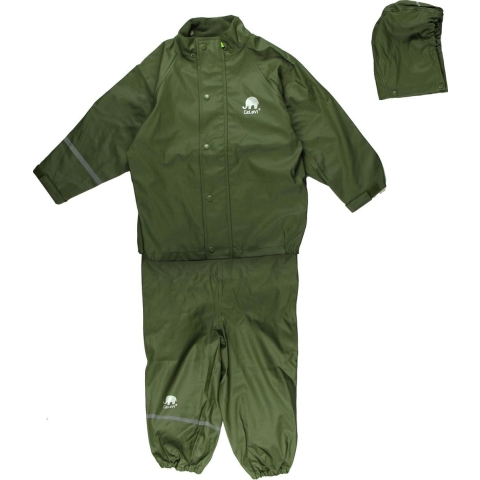 CeLaVi Regenkleding m. Bretellen - PU - Legergroen - CeLaVi - 100 - Regenkleding