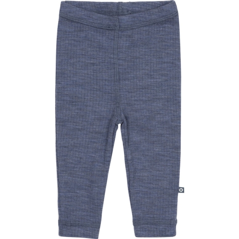 Smallstuff Leggings - Wol - Rib - Denim Gemeleerd - Smallstuff - 1½ jaar (86) - Leggings - Wol