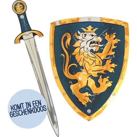 Liontouch Kostuum - Edele ridder-Set - Zwaard en schild - Blauw - Liontouch - OneSize - Kostuum