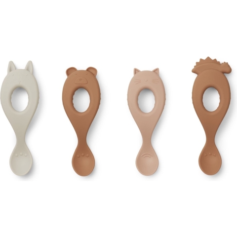 Liewood Lepels - Liva - Silicone - 4-pack - Rose Mix - Liewood - OneSize - Kinderbestek