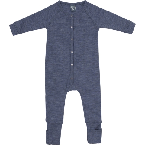 Smallstuff Pyjamapak - Wol - Denim Gemeleerd - Smallstuff - 74 - Pyjamapak