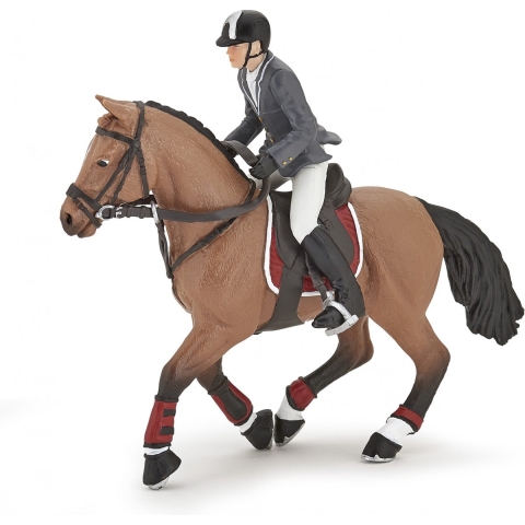 Papo Springpaard m. Ruiter - l: 15 cm - Papo - OneSize - Speelgoeddieren